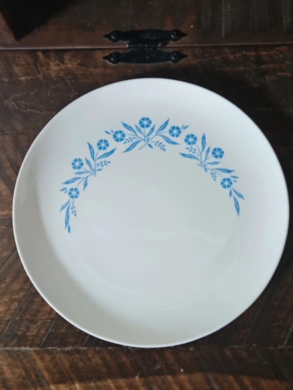 Two Vintage Corning Blue Corn Flower Plates